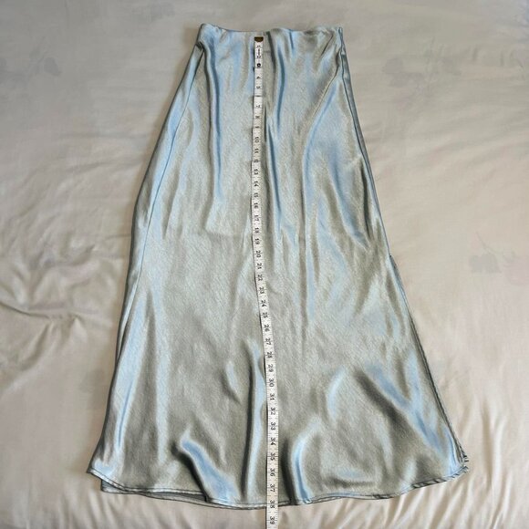 Dynamite Mint Satin Midi Skirt with Slit | XS - Picture 9 of 11